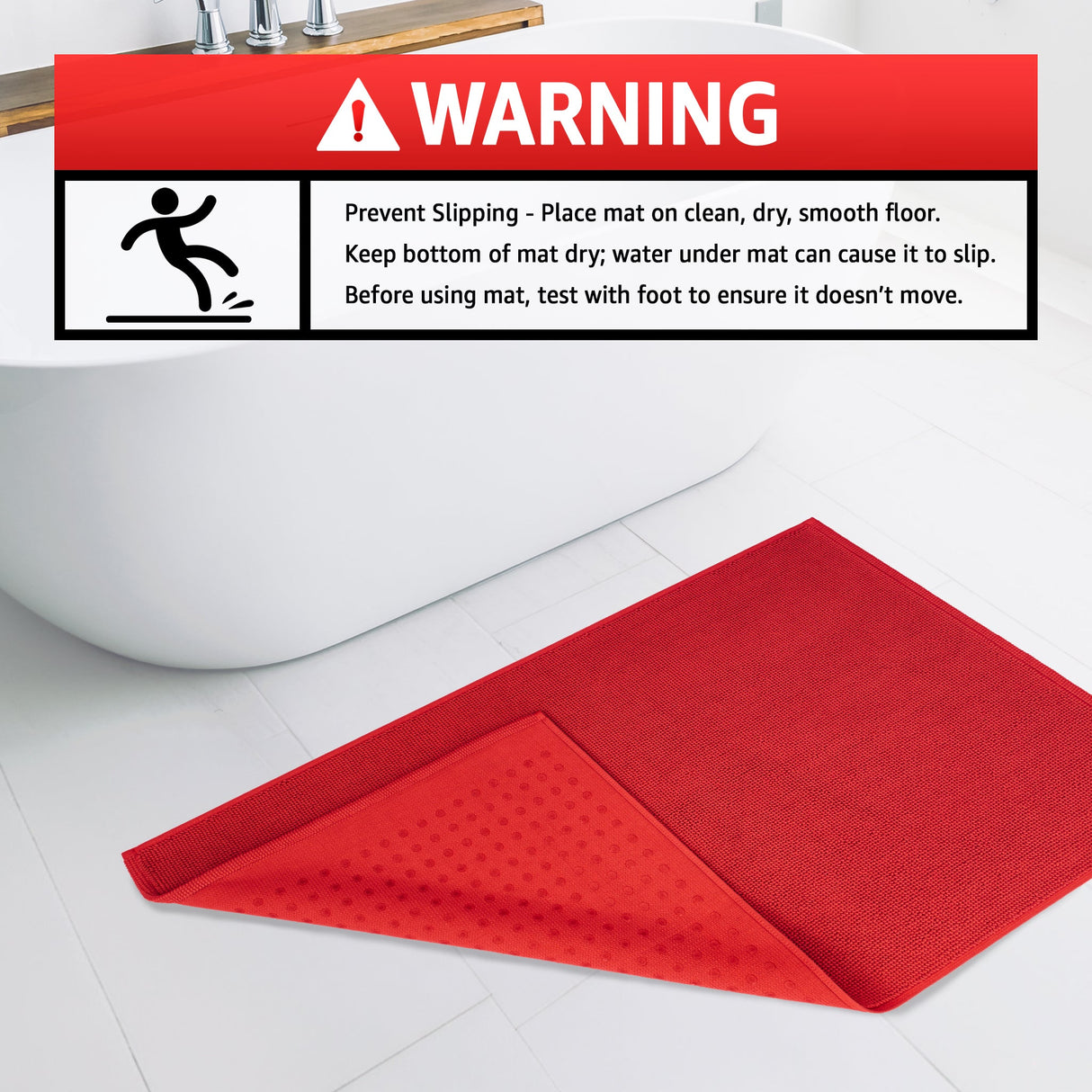 American Soft Linen 100% Cotton Bath Mat Rugs, 17x24 inches with Silicone Backing, Soft Absorbent Grip-Enhanced Bath Mats for Bathroom