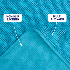 American Soft Linen 100% Cotton Bath Mat Rugs, 20x34 inches with Silicone Backing, Soft Absorbent Grip-Enhanced Bath Mats for Bathroom