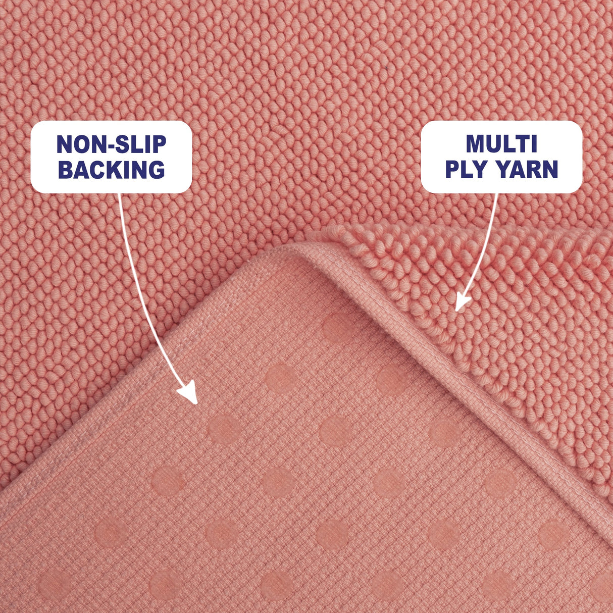 American Soft Linen 100% Cotton Bath Mat Rugs, 20x34 inches with Silicone Backing, Soft Absorbent Grip-Enhanced Bath Mats for Bathroom