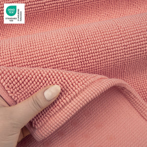 American Soft Linen 100% Cotton Bath Mat Rugs, 20x34 inches with Silicone Backing, Soft Absorbent Grip-Enhanced Bath Mats for Bathroom