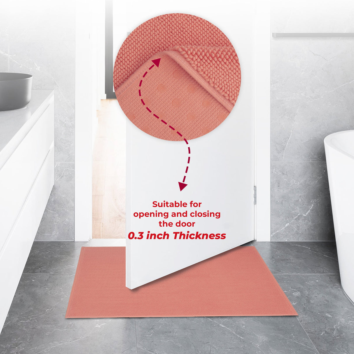 American Soft Linen 100% Cotton Bath Mat Rugs, 20x34 inches with Silicone Backing, Soft Absorbent Grip-Enhanced Bath Mats for Bathroom