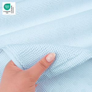 American Soft Linen 100% Cotton Bath Mat Rugs, 20x34 inches with Silicone Backing, Soft Absorbent Grip-Enhanced Bath Mats for Bathroom