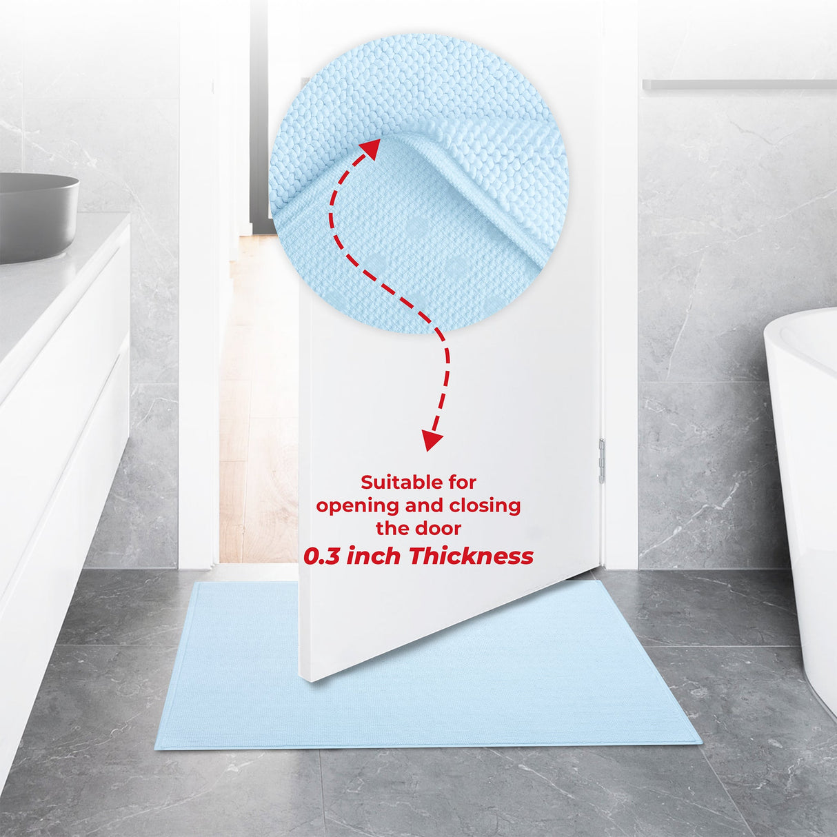 American Soft Linen 100% Cotton Bath Mat Rugs, 20x34 inches with Silicone Backing, Soft Absorbent Grip-Enhanced Bath Mats for Bathroom