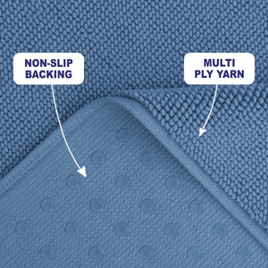American Soft Linen 100% Cotton Bath Mat Rugs, 20x34 inches with Silicone Backing, Soft Absorbent Grip-Enhanced Bath Mats for Bathroom