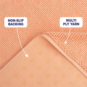 American Soft Linen 100% Cotton Bath Mat Rugs, 20x34 inches with Silicone Backing, Soft Absorbent Grip-Enhanced Bath Mats for Bathroom