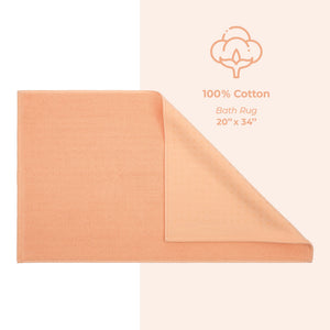 American Soft Linen 100% Cotton Bath Mat Rugs, 20x34 inches with Silicone Backing, Soft Absorbent Grip-Enhanced Bath Mats for Bathroom