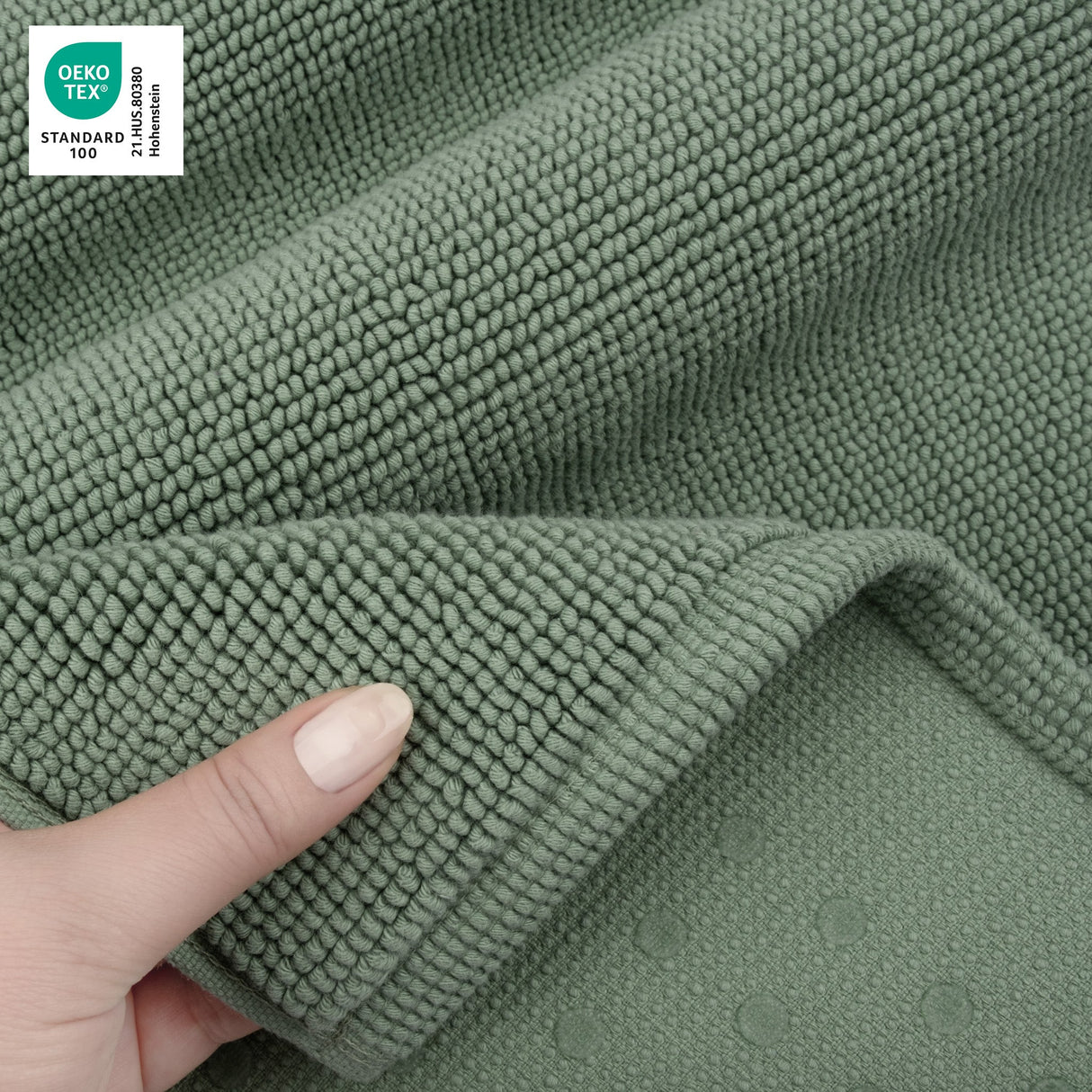 American Soft Linen 100% Cotton Bath Mat Rugs, 20x34 inches with Silicone Backing, Soft Absorbent Grip-Enhanced Bath Mats for Bathroom