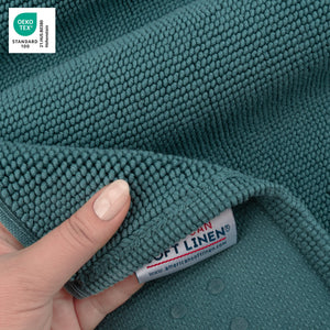 American Soft Linen 100% Cotton Bath Mat Rugs, 20x34 inches with Silicone Backing, Soft Absorbent Grip-Enhanced Bath Mats for Bathroom