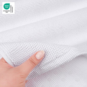 American Soft Linen 100% Cotton Bath Mat Rugs, 20x34 inches with Silicone Backing, Soft Absorbent Grip-Enhanced Bath Mats for Bathroom