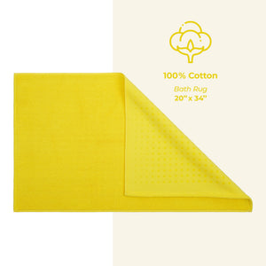 American Soft Linen 100% Cotton Bath Mat Rugs, 20x34 inches with Silicone Backing, Soft Absorbent Grip-Enhanced Bath Mats for Bathroom