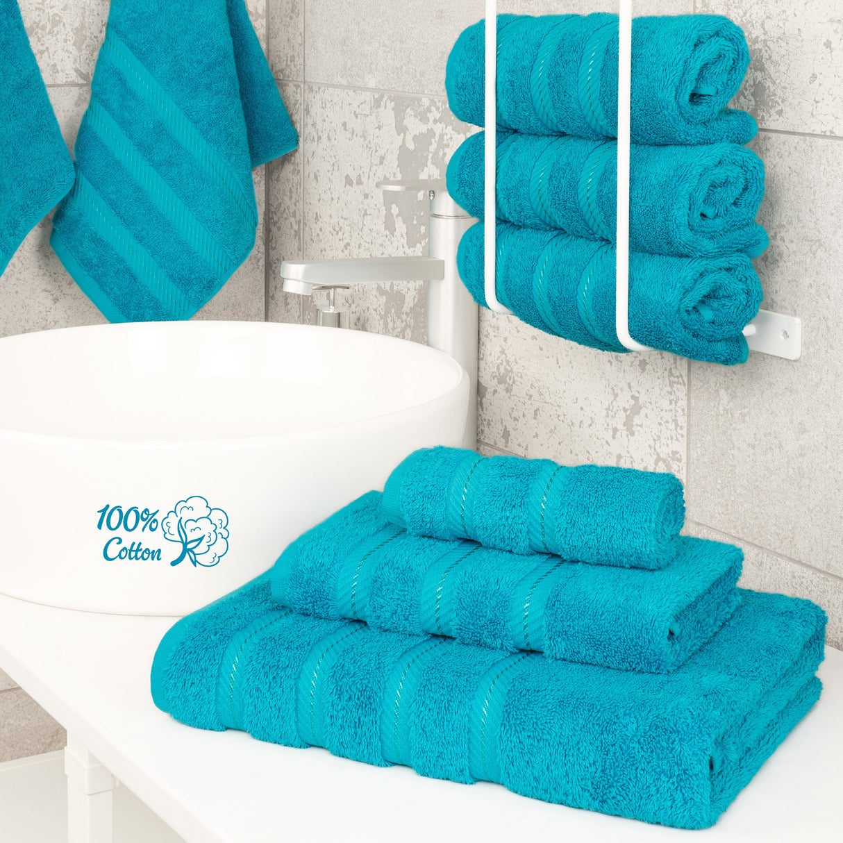 American Soft Linen 3 Piece 100% Cotton Extra Fluffy and Soft, Luxury Turkish Towel Set with 20 Different Colors