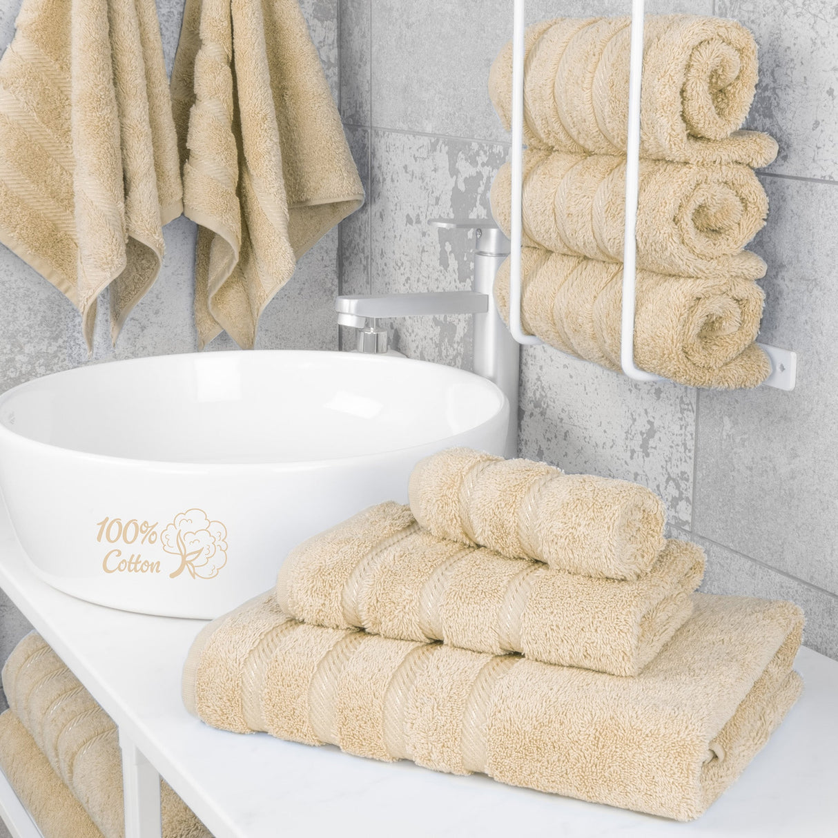 American Soft Linen 3 Piece 100% Cotton Extra Fluffy and Soft, Luxury Turkish Towel Set with 20 Different Colors