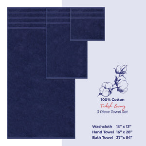 American Soft Linen 3 Piece 100% Cotton Extra Fluffy and Soft, Luxury Turkish Towel Set with 20 Different Colors