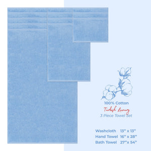 American Soft Linen 3 Piece 100% Cotton Extra Fluffy and Soft, Luxury Turkish Towel Set with 20 Different Colors