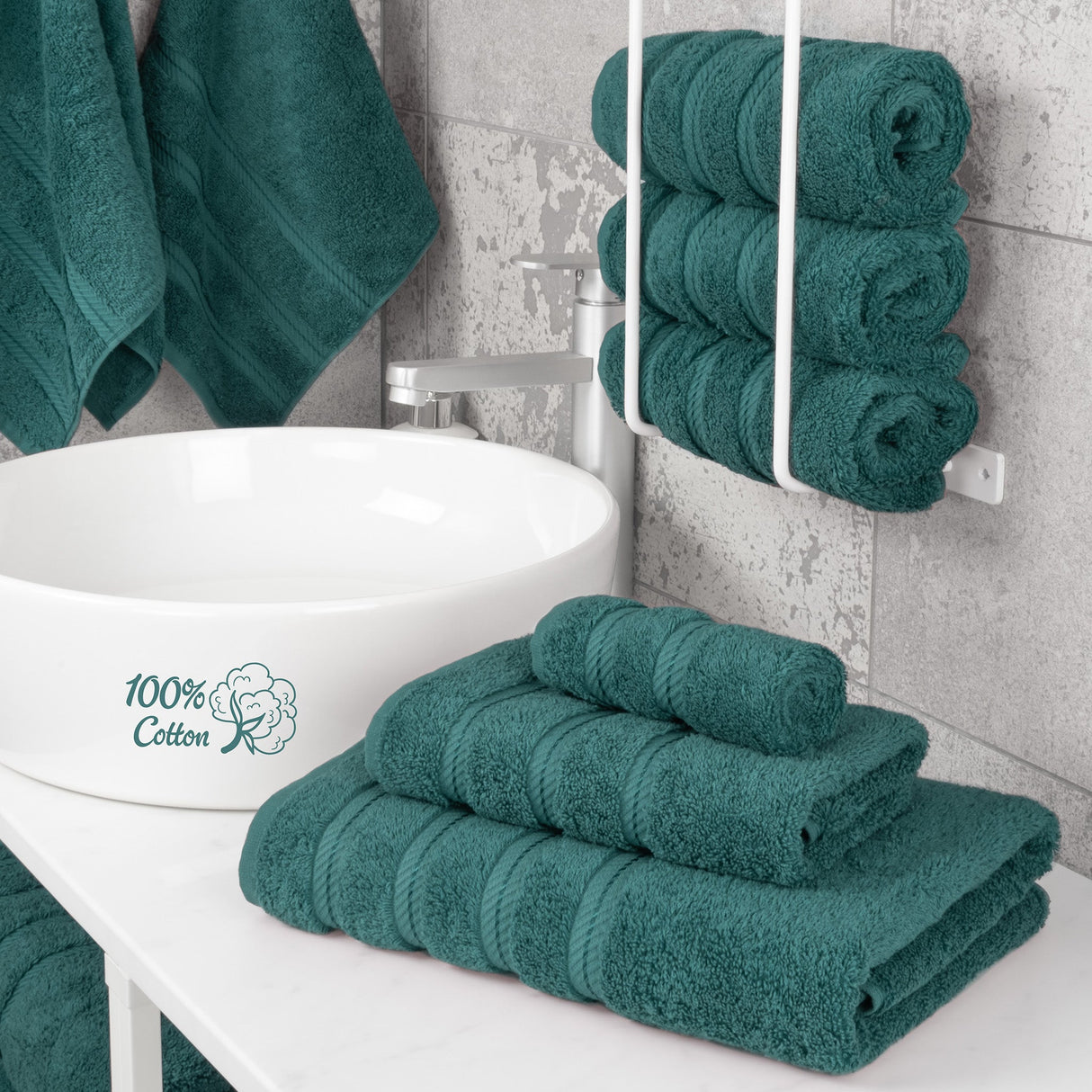 American Soft Linen 3 Piece 100% Cotton Extra Fluffy and Soft, Luxury Turkish Towel Set with 20 Different Colors