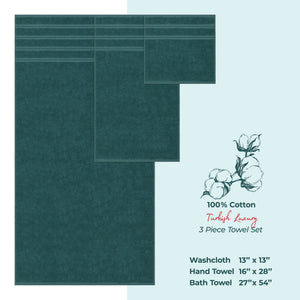 American Soft Linen 3 Piece 100% Cotton Extra Fluffy and Soft, Luxury Turkish Towel Set with 20 Different Colors