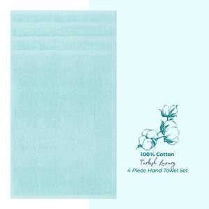 American Soft Linen 100%  Cotton Turkish Towels, 4 Pack Hand Towel Set, Super Soft, Absorbent, Quick Dry Premium Towels