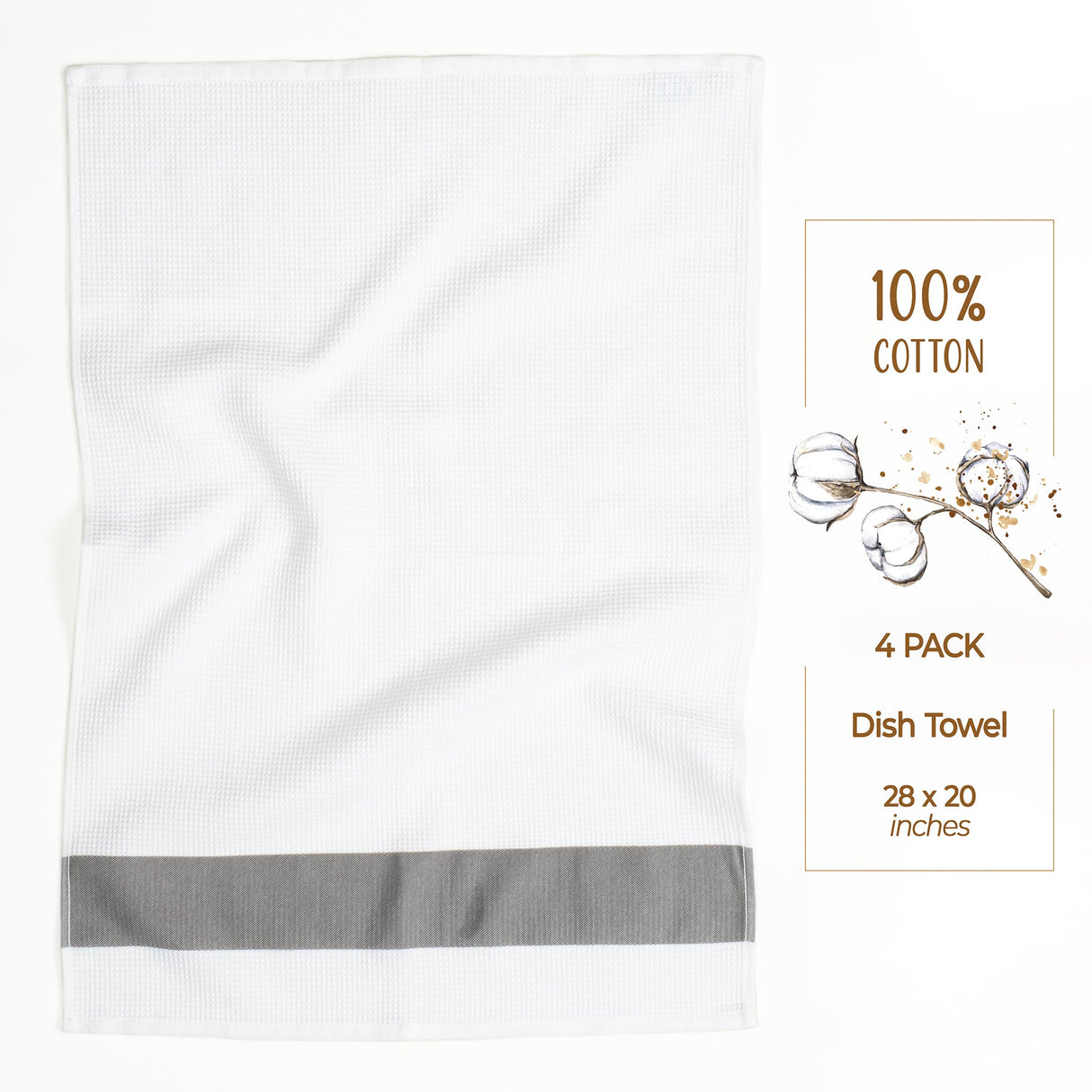 American Soft Linen 4 Packed Dish Towels, 100% Cotton Dish Cloths for Kitchen (BEST PRICE💖 )