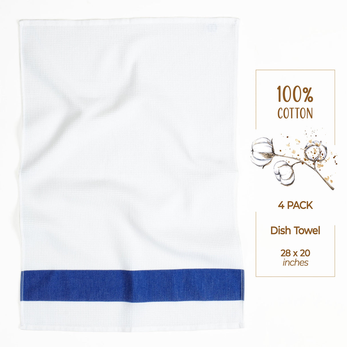 American Soft Linen 4 Packed Dish Towels, 100% Cotton Dish Cloths for Kitchen (BEST PRICE💖 )