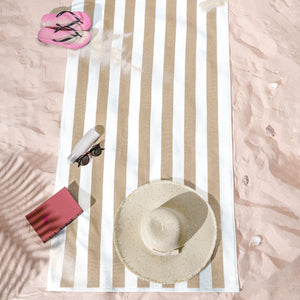American Soft Linen, Premium Cotton 4 Pack Beach Towels, 30" x 60" Cabana Striped Pool Towels