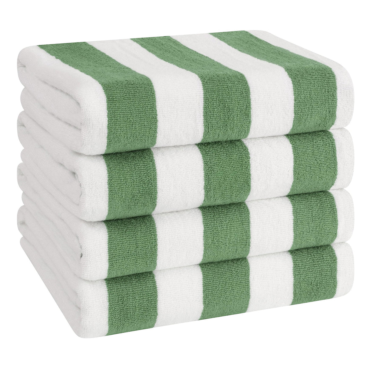American Soft Linen, Premium Cotton 4 Pack Beach Towels, 30" x 60" Cabana Striped Pool Towels