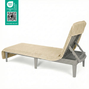 American Soft Linen Chaise Lounge Covers with Pocket, Premium Cotton, 86x32 Inches