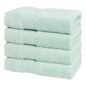 American Soft Linen 100% Cotton, Salem 4 Piece Washcloth Set for Bathroom and Kitchen
