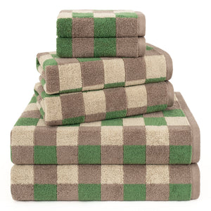 American Soft Linen Wizard Collection 100% Combed Cotton Luxury 6 Piece Towel Set, Yarn Dyed Ultra Soft and Plush 550 GSM Towels for Bathroom