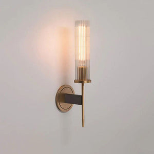 Solid Brass Wall Sconce with Glass Shade E26 15.7" Lamp