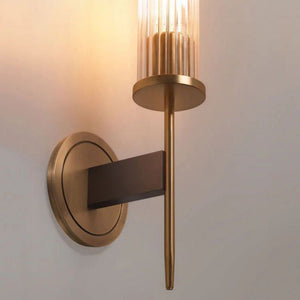 Solid Brass Wall Sconce with Glass Shade E26 15.7" Lamp