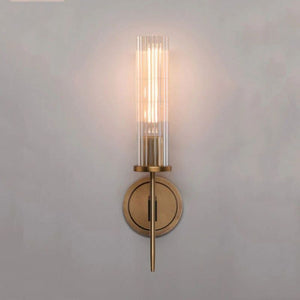 Solid Brass Wall Sconce with Glass Shade E26 15.7" Lamp