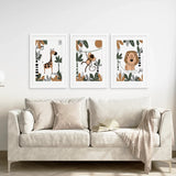 Safari Animals Wall Art Set of 3 Prints for Nursery