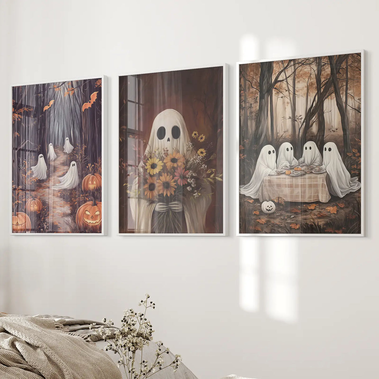 Charming and Spooky Art for Fall Season Poster