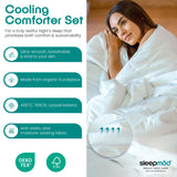 Cooling Comforter Set – Temperature-Regulating Eucalyptus Silk Comforter & Pillow Shams