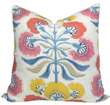 Tybee Tree Pillow Cover in Coral + Yellow