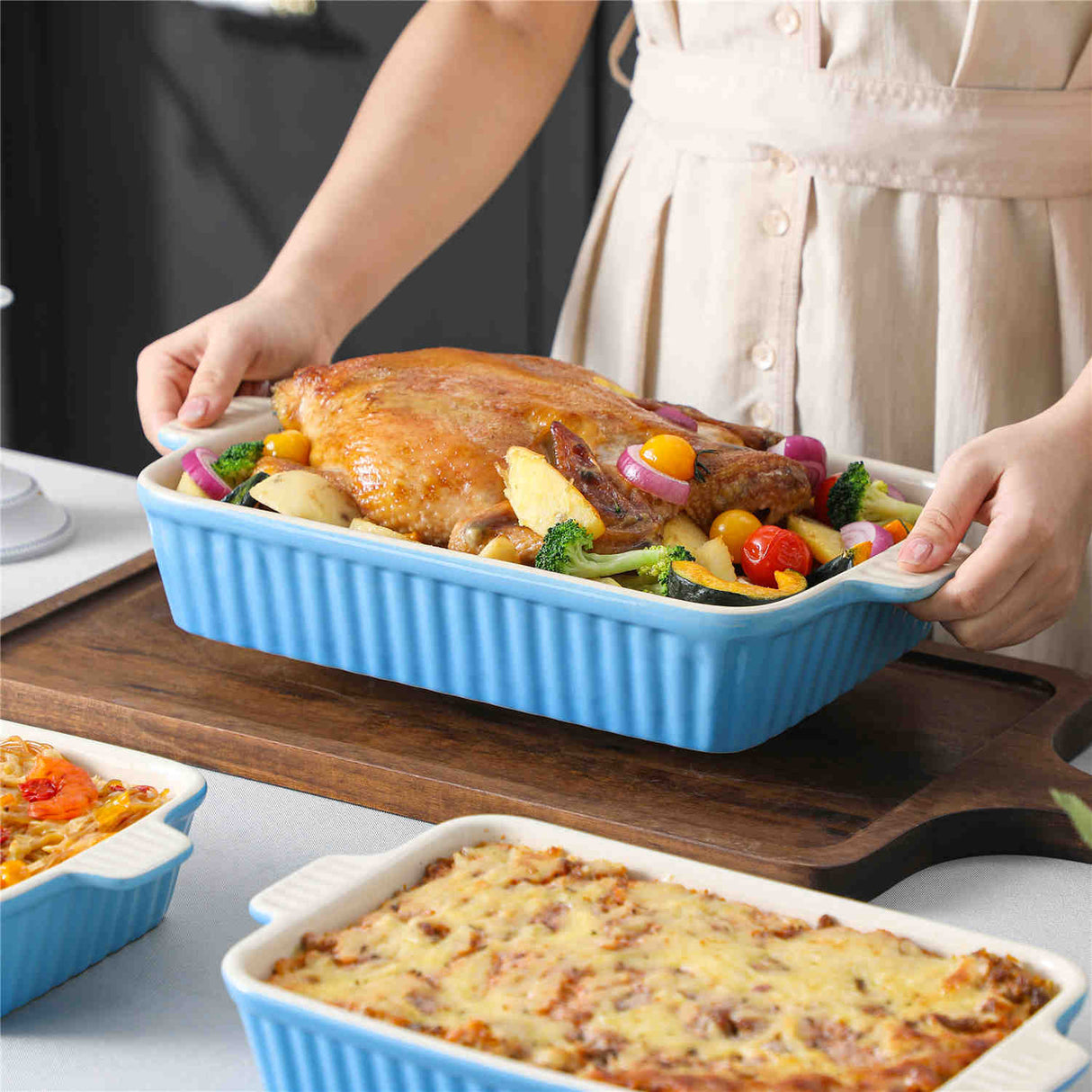 Bakeware Set Blue Baking Dishes