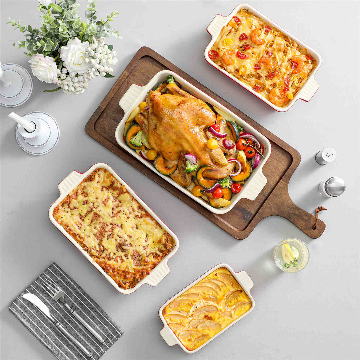 Bakeware Set Red Baking Dishes