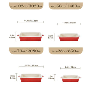 Red Bakeware Set of 4