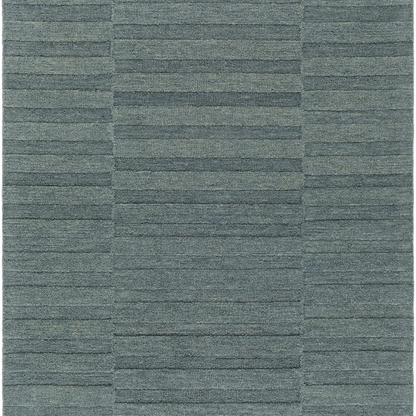 Idaho Broken-Stiped Petrol Blue Area Rug