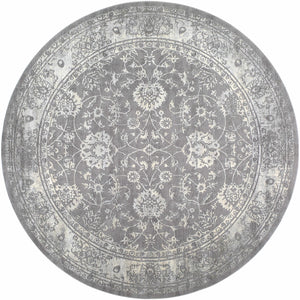 Benavides Gray Updated Traditional Tibetan Rug
