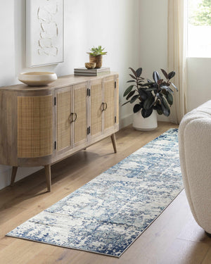 Beverly Abstract Blue Area Rug