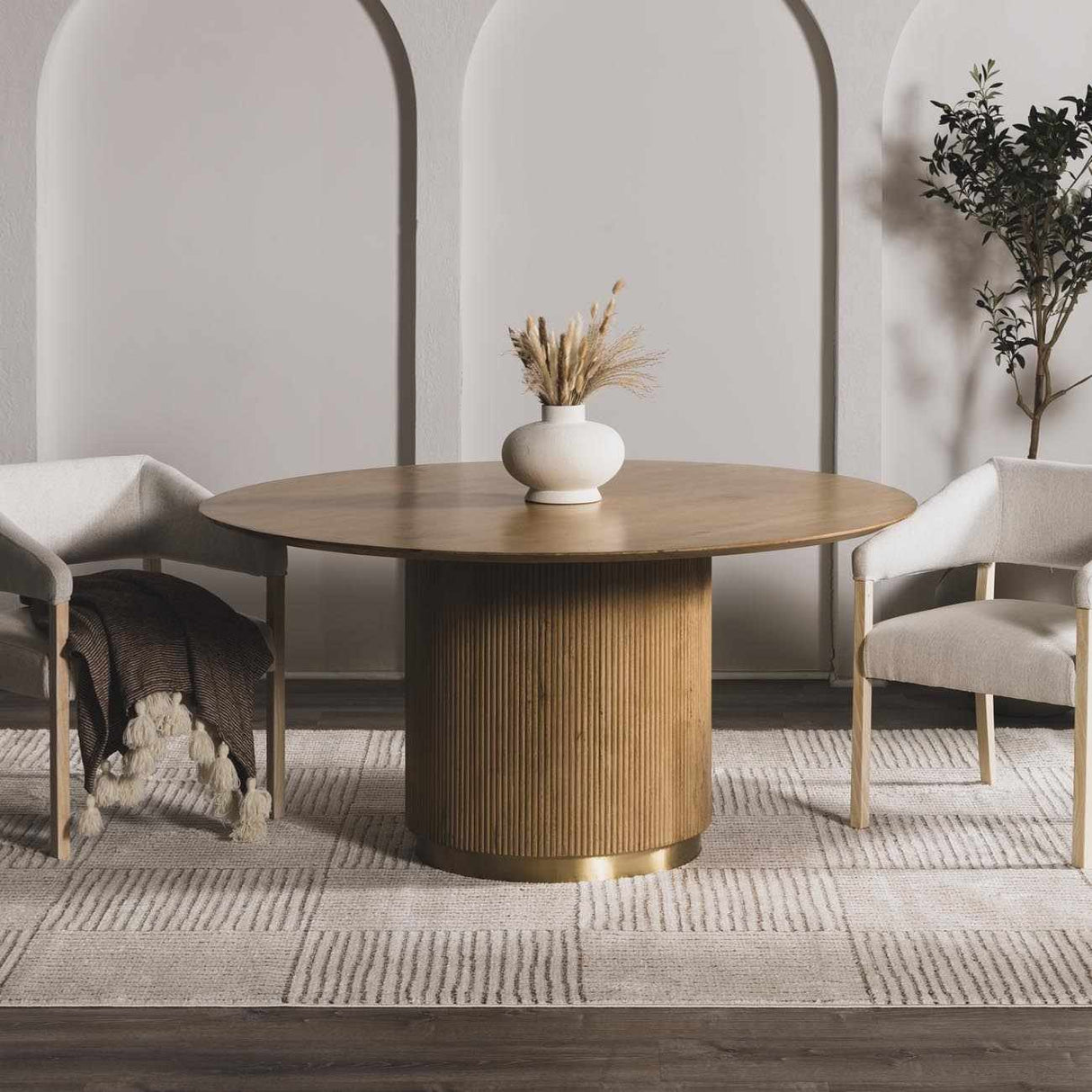 Modern Scandi High Pile Ivory/Dark Brown Architect II Area Rug