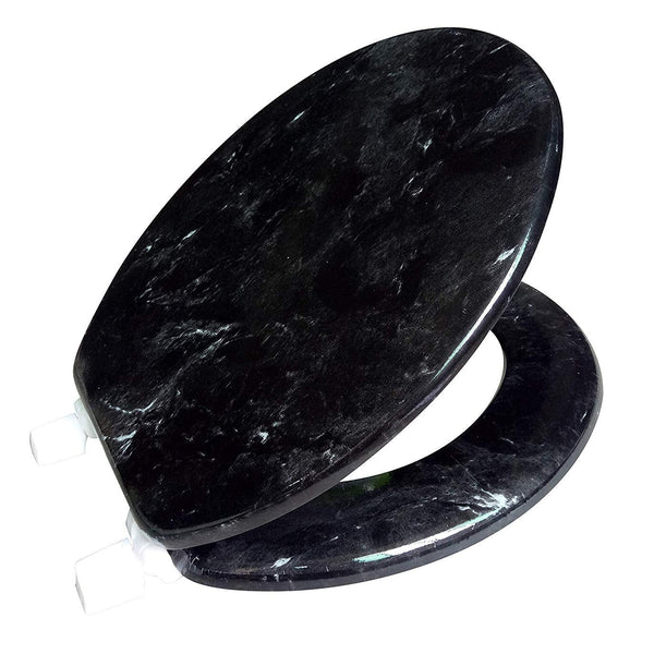 J&V Textiles Round Toilet Seat With Easy Clean & Change Hinge