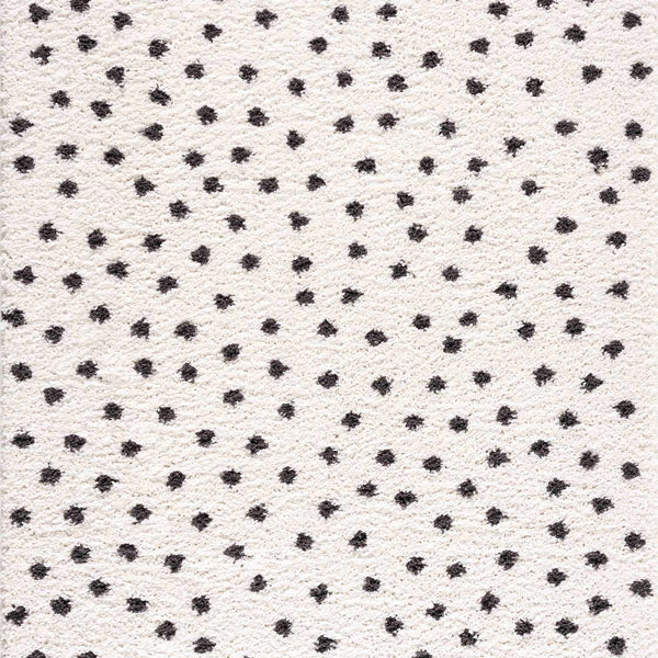 Chaia Dotted Black & White Plush Rug