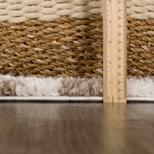 Boutique Rugs Kieu Taupe Checkered Shag Rug - view 12