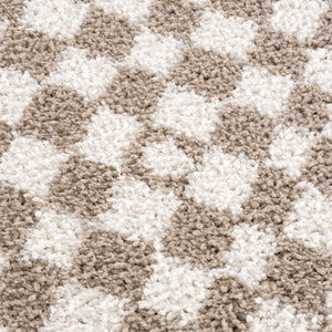 Boutique Rugs Kieu Taupe Checkered Shag Rug - view 14