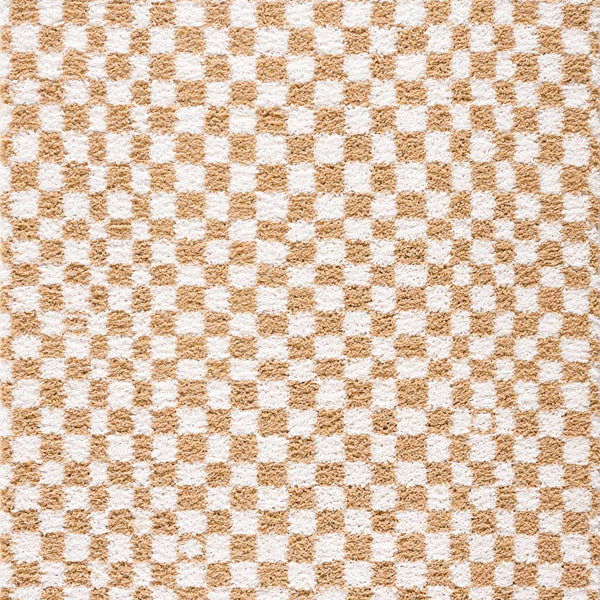 Kieu Mustard & Ivory Checkered Area Rug