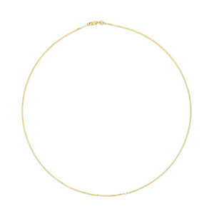 Solid 14K Yellow Gold 0.75mm Classic Box Chain Necklace. Unisex Chain - Size 16 Inches