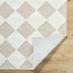Bosley Beige Washable Area Rug