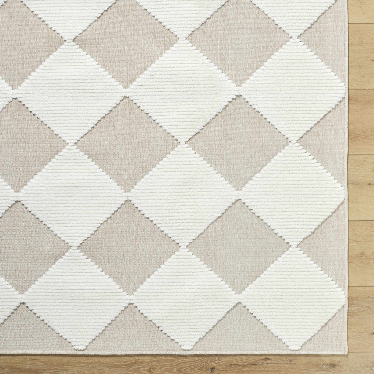 Bosley Beige Washable Area Rug